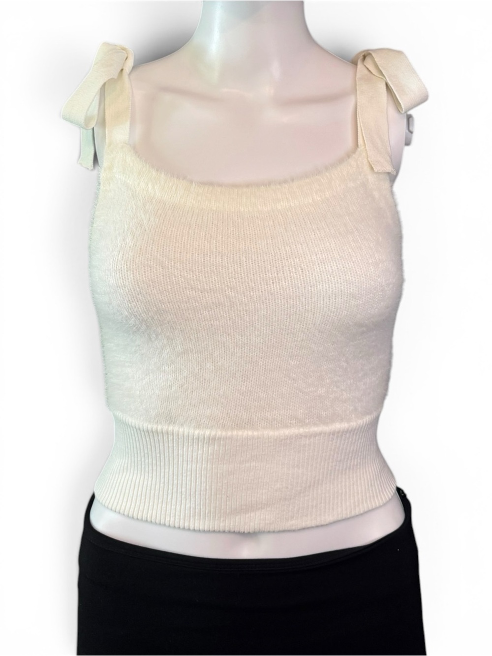 Lottie Moss Soft Petal Knit Tank Top Tie Shoulder Size L